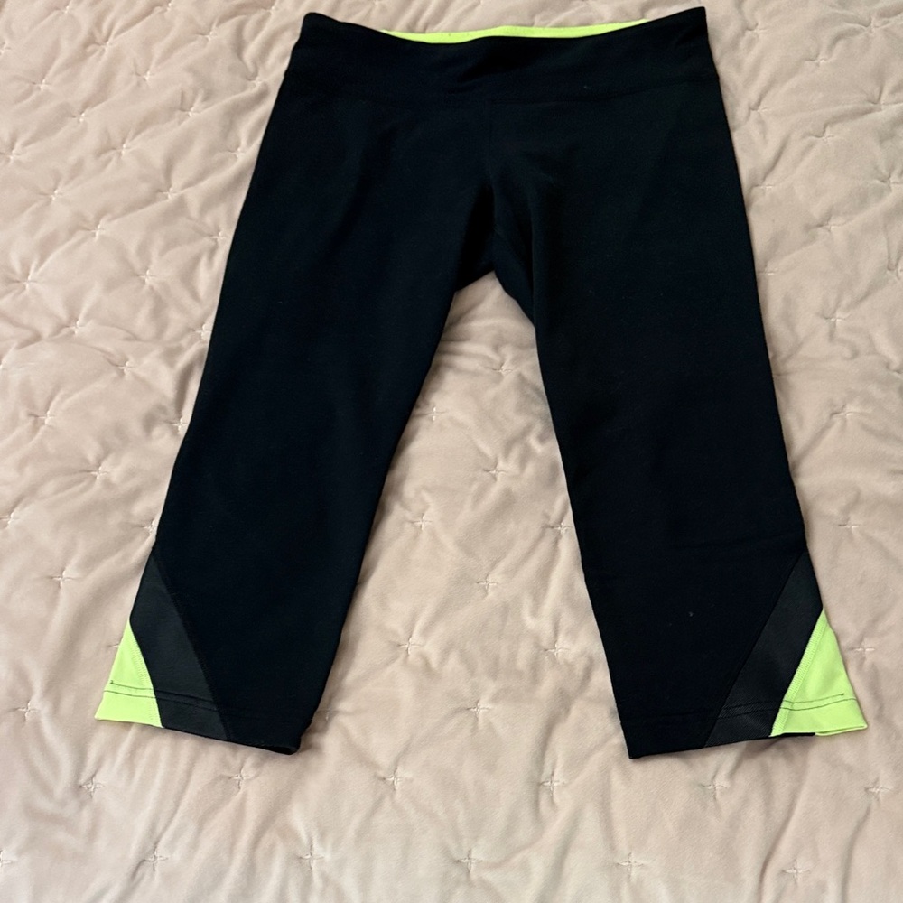 Under Armour Black and Neon Green Leggings